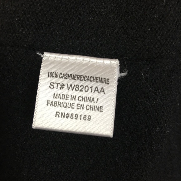 GENERRA 100% Cashmere V-neck Rolled Hem Black Sweater Pullover Jumper Size L - Picture 7 of 9